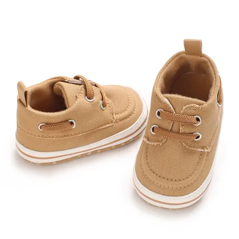 Infant Baby First Walker Shoes Korean Style Casual Canvas Anti-Slip Soft Sole Newborn Toddler Sneakers Breathable Lightweight Crib Shoes For Boys Girls