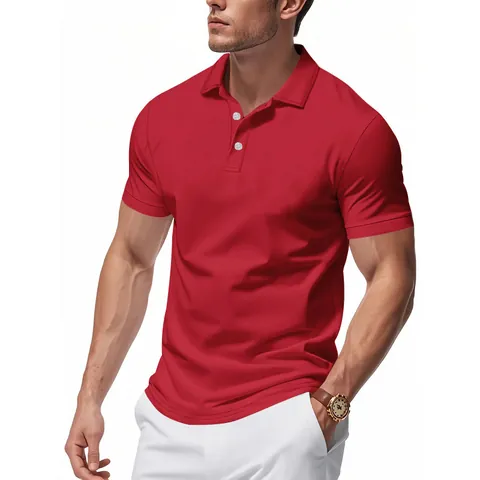 Men Polo Shirt Polyester Quick Dry Breathable Summer Casual British Style Patchwork Design Short Sleeve Top Fashion Apparel