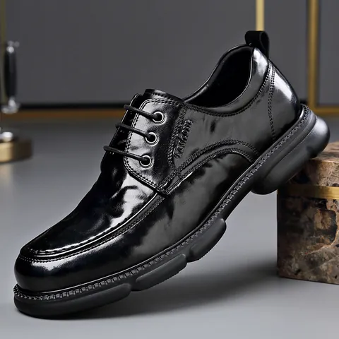Herren Business Casual Lederschuhe Spaltleder Gummischaumsohle Atmungsaktiv Schnürschuhe Ajour Derby Oxfords Büro Mode Herren Schuhe
