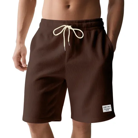 Pantaloncini di Velluto a Coste da Uomo Casual Tinta Unita Vestibilità Comoda Vita Elastica Coulisse Estate Sport Cinque Punti Pantaloncini da Spiaggia Gamba Dritta Per Uomo