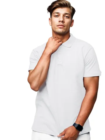 Polo da Uomo Casual in Cotone Piquet Manica Corta Colletto Rovesciato Tinta Unita Traspirante Ricamata Top per Uso Quotidiano Urbano