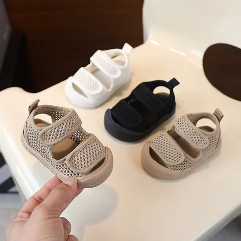 Summer Baby Sandals 0-3 Years Old Infant Toddler Mesh Breathable Prewalker Shoes Quick-Dry Soft Sole Anti-Slip Casual Beach Shoes