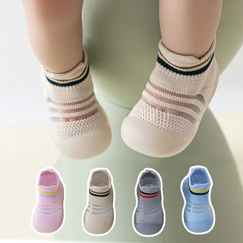Cotton Breathable Mesh Baby First Walker Shoes Soft Sole Anti-Slip Indoor Floor Sock Shoes For Toddler Boys Girls