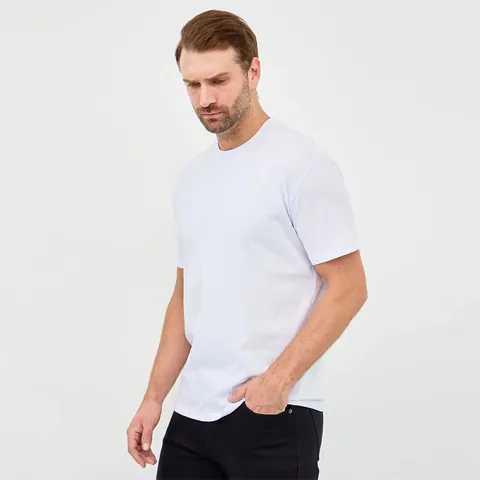 Heren Casual Puur Katoen T-Shirt Korte Mouw Zomer Los Ademend Ronde Hals Basis Effen Kleur Shirt Voor Dagelijks Gebruik
