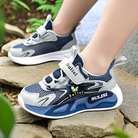 Zapatos Deportivos de Malla para Niños Sulisi 2025 Nuevos Transpirables Resistentes al Desgaste Antideslizantes Suela Blanda