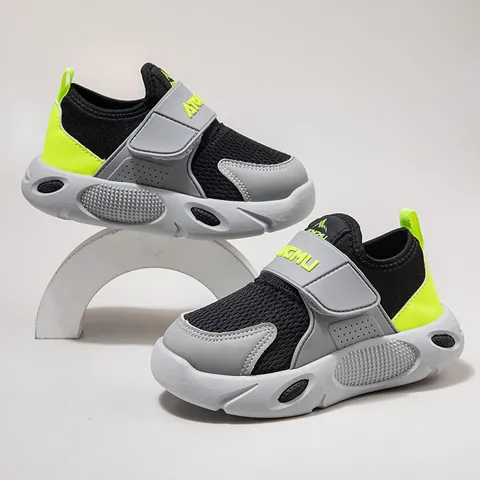 Kids Breathable Mesh Sneakers 2025 Autumn New Boys Girls Lightweight Running Shoes Casual Slip-on Hook And Loop Sport Shoes
