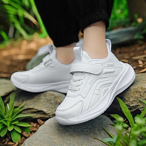 Kids Running Shoes 2025 Spring Autumn New Boys Girls Breathable Mesh Sneakers Students School Sport Walking Shoes Velcro