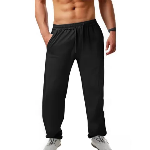 Herren Jogginghose Schnelltrocknend Elastisch Polyester Kordelzug Einfarbig Locker Sportliche Freizeithose Für Fitness Training
