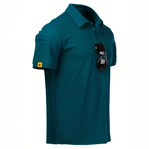 2025 Summer New Men Quick Dry Short Sleeve Polo Shirt Outdoor Military Casual Loose Breathable Lapel Top