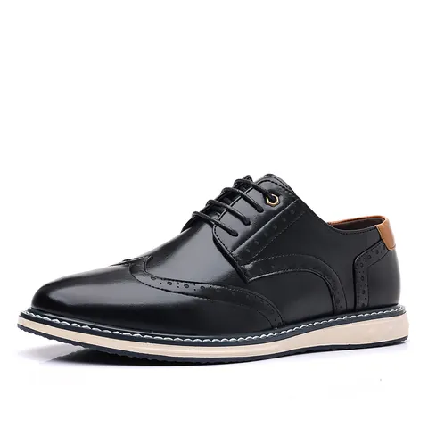 Herren Britische Brogue Derby Schuhe PU Leder Business Formelle Abendschuhe Geschnitzte Wingtip Bequeme Atmungsaktive Freizeitschuhe