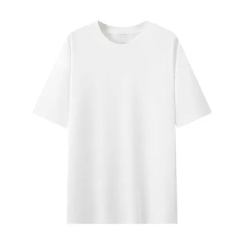 Unisex Solid Color Short Sleeve Crew Neck T-Shirt Summer Casual Basic Cotton Blend Tee Top
