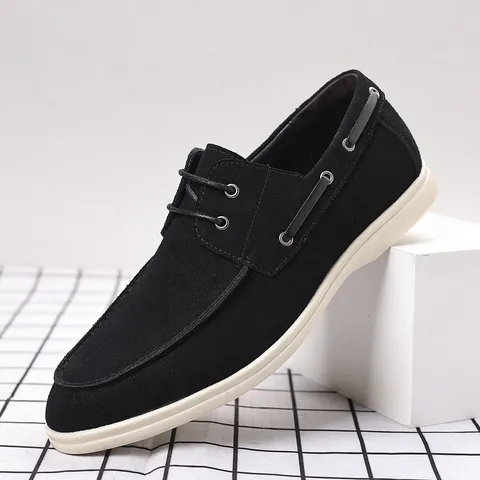 Herren Casual PU Leder Loafer Slipper Europäischer Stil Bootsschuhe Maschinengenäht Verschleißfeste Wanderschuhe Für Alltag Büro