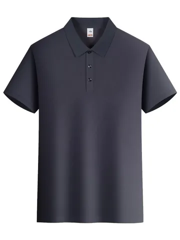 Men's 100% Cotton Short Sleeve Polo Shirt Basic Casual Solid Color Printed Turn-down Collar Breathable Top For Sport Daily