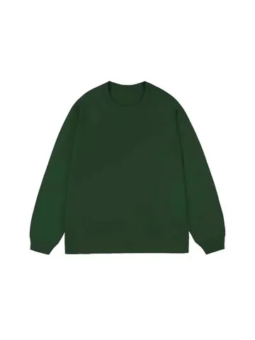 Heren Zwaargewicht Puur Katoen Lange Mouw T-Shirt Losse Pasvorm Ronde Hals Effen Kleur Casual Top
