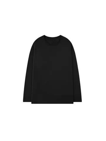 Men's Basic Solid Color Long Sleeve Cotton T-Shirt Breathable Round Neck Casual Top Printed Moisture Wicking Tee