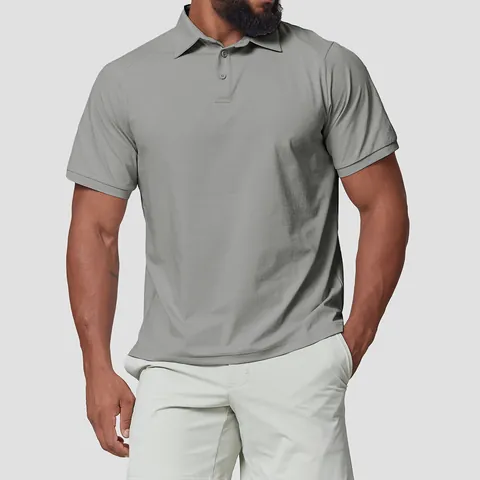 Men Golf Polo Shirt Antibacterial Cooling Quick Dry Outdoor Sport Casual Short Sleeve T-Shirt UPF Sun Protection Top