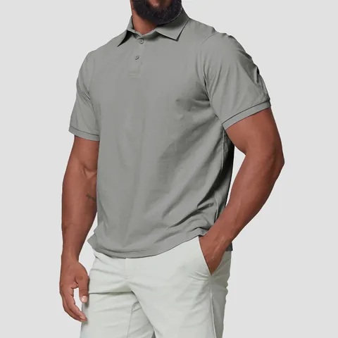 Men Golf Polo Shirt Antibacterial Cooling Quick Dry Outdoor Sport Casual Short Sleeve T-Shirt UPF Sun Protection Top