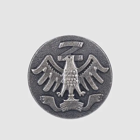 High-End Retro Brass Eagle Coat Of Arms Metal Buttons Relief Eagle Letter Z Silver Soldered Shank Buttons For Coats Blazers Suits DIY Sewing Accessories