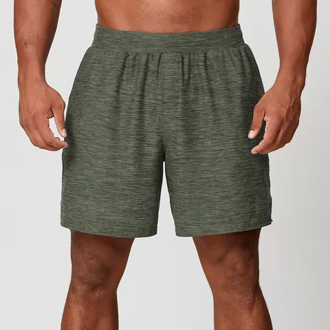 Men's Quick Dry Sports Shorts Elastic Waist Heathered Running Fitness Workout Bottoms Polyester Spandex Workout Shorts