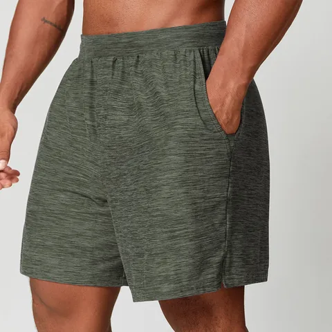 Men's Quick Dry Sports Shorts Elastic Waist Heathered Running Fitness Workout Bottoms Polyester Spandex Workout Shorts