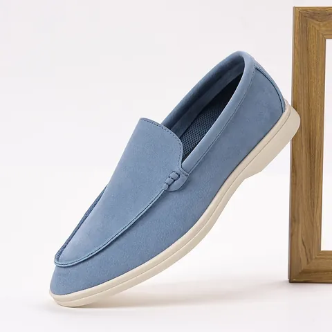 Herren Britischer Stil Casual Loafer Retro Atmungsaktiv Sommer Wanderschuhe PU-Leder Slip On Flache Autofahrschuhe