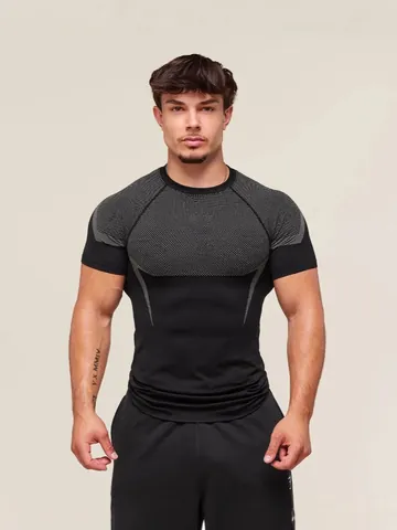 Men's Athletic Compression T-Shirt Muscle Fit Quick Dry Breathable Gym Workout Training Short Sleeve Top