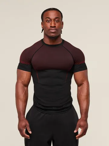 Men's Athletic Compression T-Shirt Muscle Fit Quick Dry Breathable Gym Workout Training Short Sleeve Top