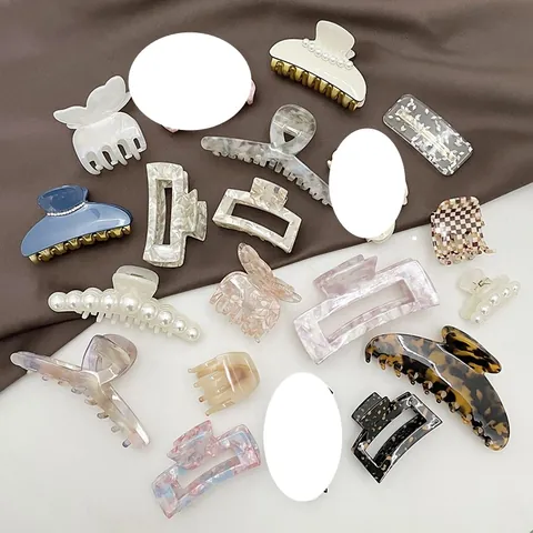 Pinza Para El Pelo De Acetato Mariposa Flor Geométrica Pinzas De Tiburón Agarre Fuerte Estilo Francés Accesorios Para Mujeres Niñas
