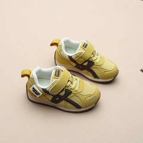 Baskets Respirantes en Maille pour Enfants Chaussures de Course Décontractées pour Garçons et Filles Fermeture Auto-agrippante Antidérapante en Microfibre Chaussures de Sport à la Mode