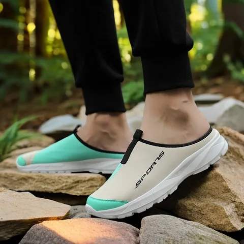 Mesh Breathable Men Women Casual Mules Lightweight Summer Slip On Semi Drag Sneakers Soft Sole Outdoor Leisure Beach Clogs