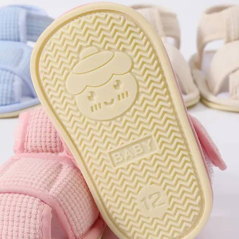 Infant Baby Summer Sandals Soft Sole Non-Slip Pre-walker Shoes Breathable Cotton Cloth First Walkers With Hook and Loop For Toddlers