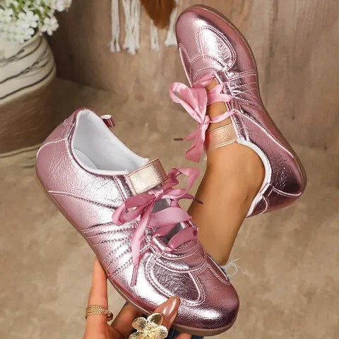 Women German Trainer Shoes 2025 Spring New Flat Color Block Casual Sneakers Lace Up Retro Forrest Gump Shoes Breathable Walking Footwear