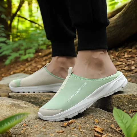 Men Women Summer Breathable Mesh Clogs Lightweight Casual Slip On Mules Soft Sole Closed Toe Sports Walking Shoes Outdoor Beach Sandals