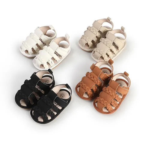 Baby Woven Summer Sandals Soft Sole Infant First Walkers Breathable Anti Slip Prewalker Shoes For Newborn Boys Girls
