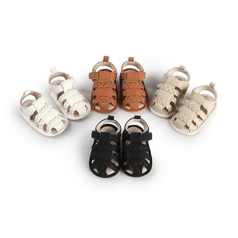 Summer Baby First Walkers Breathable Woven Sandals Soft Sole Non-slip Shoes For Infants 0-12 Months Toddler Casual Shoes