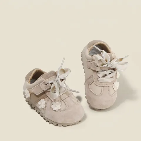 Baby Girls Boys First Walker Shoes Soft Sole Floral Bow German Trainer Style Sneakers Toddler Infant Non-slip Shoes Fall
