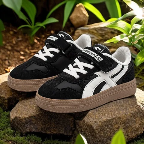 Kids Sport Sneakers School Shoes For Boys Girls Casual Patchwork Waterproof Non-Slip Thick Sole Board Shoes Daily Outdoor