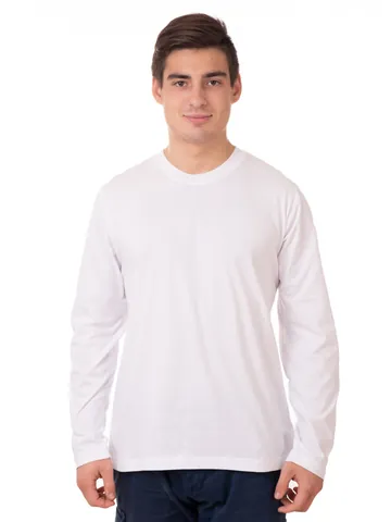 Men's Casual Cotton Long Sleeve T-Shirt Basic Solid Color Round Neck Top For Daily Wear Breathable Moisture Wicking Tee