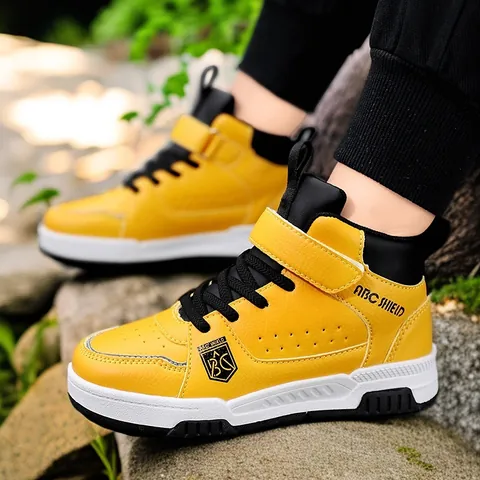 ABC SHIELD Παιδικά Ψηλά Παπούτσια Skate Αδιάβροχα από Συνθετικό Δέρμα Αγόρια Αντιολισθητικά Μόδα Sneakers Casual Σχολικά Παπούτσια