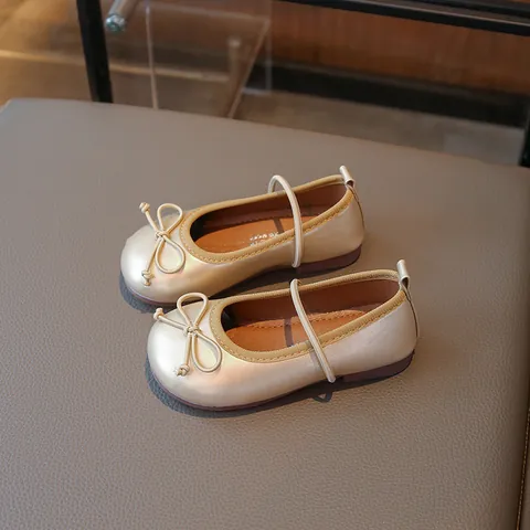 Girls Bowknot Princess Shoes Toddler Walking Shoes Soft Sole Mary Jane Flats For Party Wedding School Kids Dress Shoes