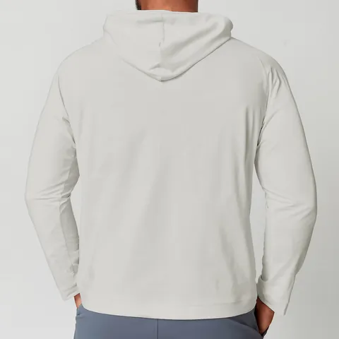 Men's Sport Hooded Sun Protection Sports T-Shirt 7A Antibacterial Cool Dry Long Sleeve Outdoor Fishing Hiking Fitness Top