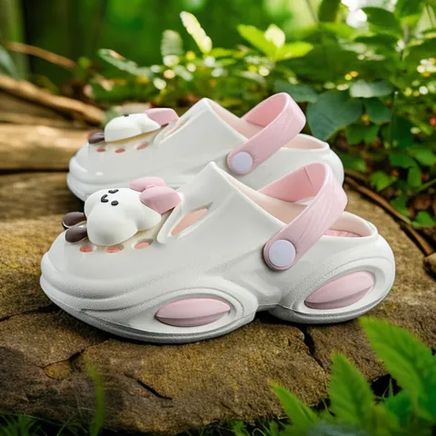 Women Dopamine Thick Sole Clog Sandals Summer Outdoor Beach Platform Garden Shoes With Cartoon Cloud Decoration EVA Soft Slides