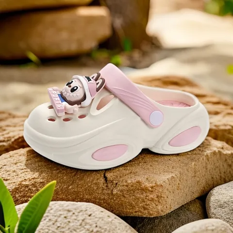 Girls Cartoon Clogs Summer Beach Slippers Non-Slip EVA Garden Shoes Cute 3D Rabbit Decor For Kids Toddlers Comfortable Outdoor Footwear