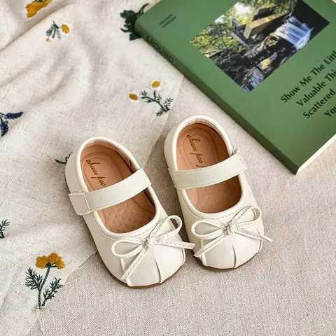 Kleinkind Mädchen Prinzessinnen Schuhe Weiche Sohle Mary Jane Ballett Flats Mit Schleife Klettverschluss Kinder Einzelne Schuhe