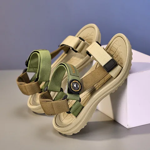 Girls Sandals Lightweight Breathable Synthetic Leather EVA Outdoor Beach Shoes For Kids Cute Bowknot Checkered Striped Sport Sandals
