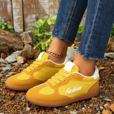 Women Vintage GAT Sneakers 2025 Spring New Mesh Breathable Casual Flat Board Shoes Soft Sole Color Block Fashion Sports Shoes
