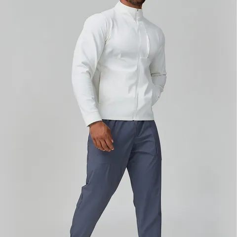 Heren Outdoor Techwear Jas Ademend Opstaande Kraag Effen Kleur Sport Casual Jas Met Rits Voor Lente Herfst