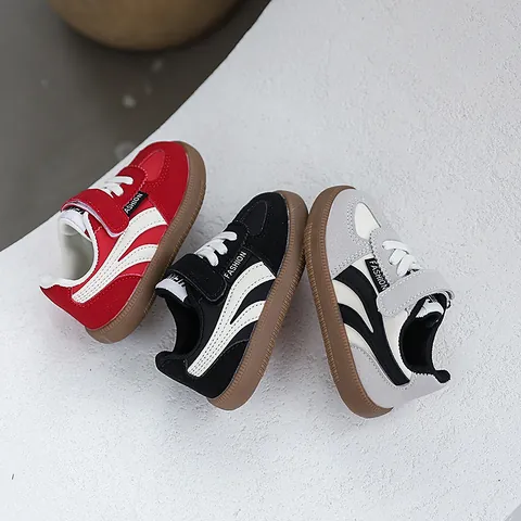 Kids GAT Style Casual Sneakers Anti-Slip Retro Board Shoes For Boys Girls Toddlers Spring Autumn Breathable Synthetic Leather Rubber Sole Sneakers