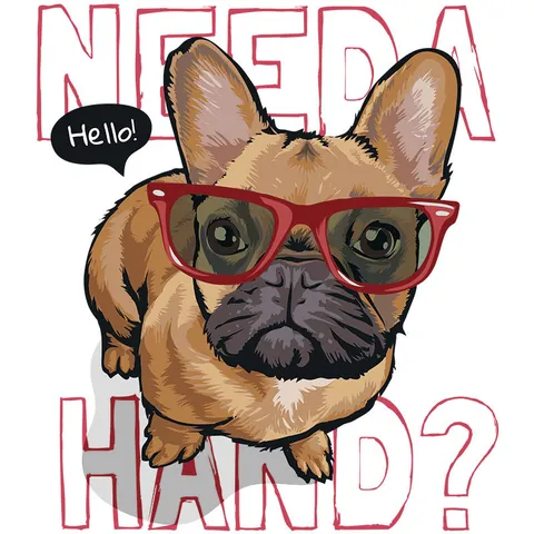 Parches de Transferencia de Calor Bulldog Francés de Dibujos Animados para Ropa DIY Calcomanías Lavables Película PET Impresión Tinta Accesorios