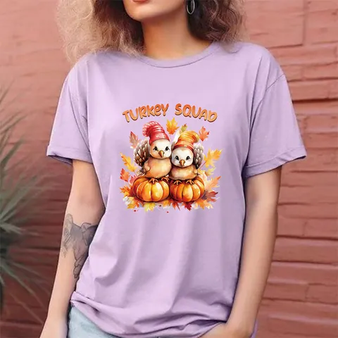 Thanksgiving Heat Transfer Stickers Watercolor Turkey Pumpkin DTF Patches For T-Shirts Bags Clothing DIY Holiday Decor
